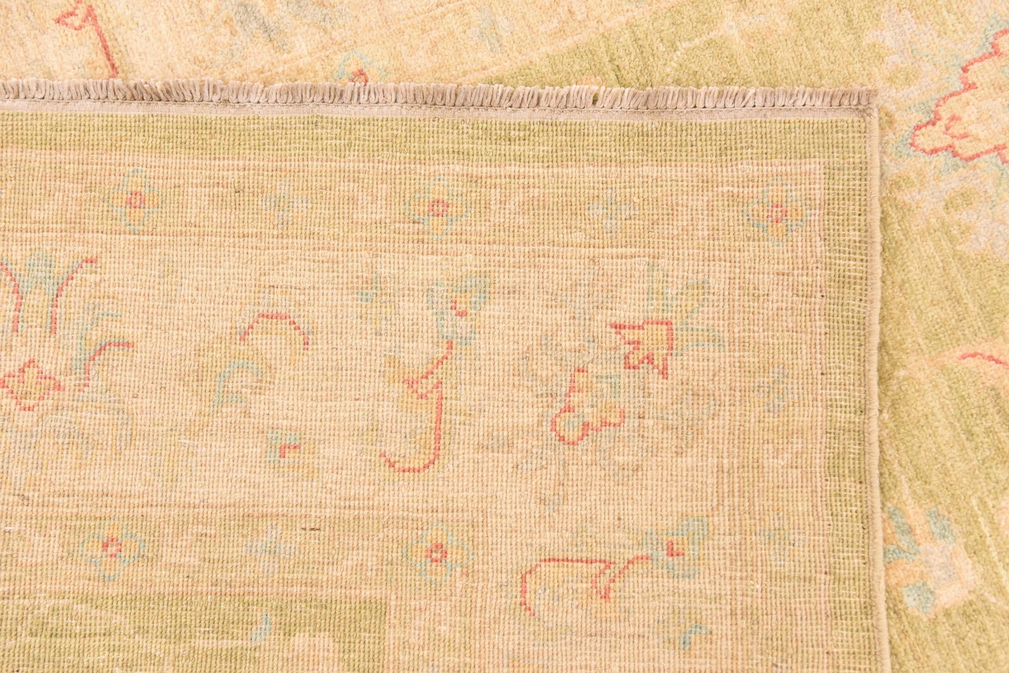 5' 9 x 8' Hand Knotted Peshawar Ziegler Rug