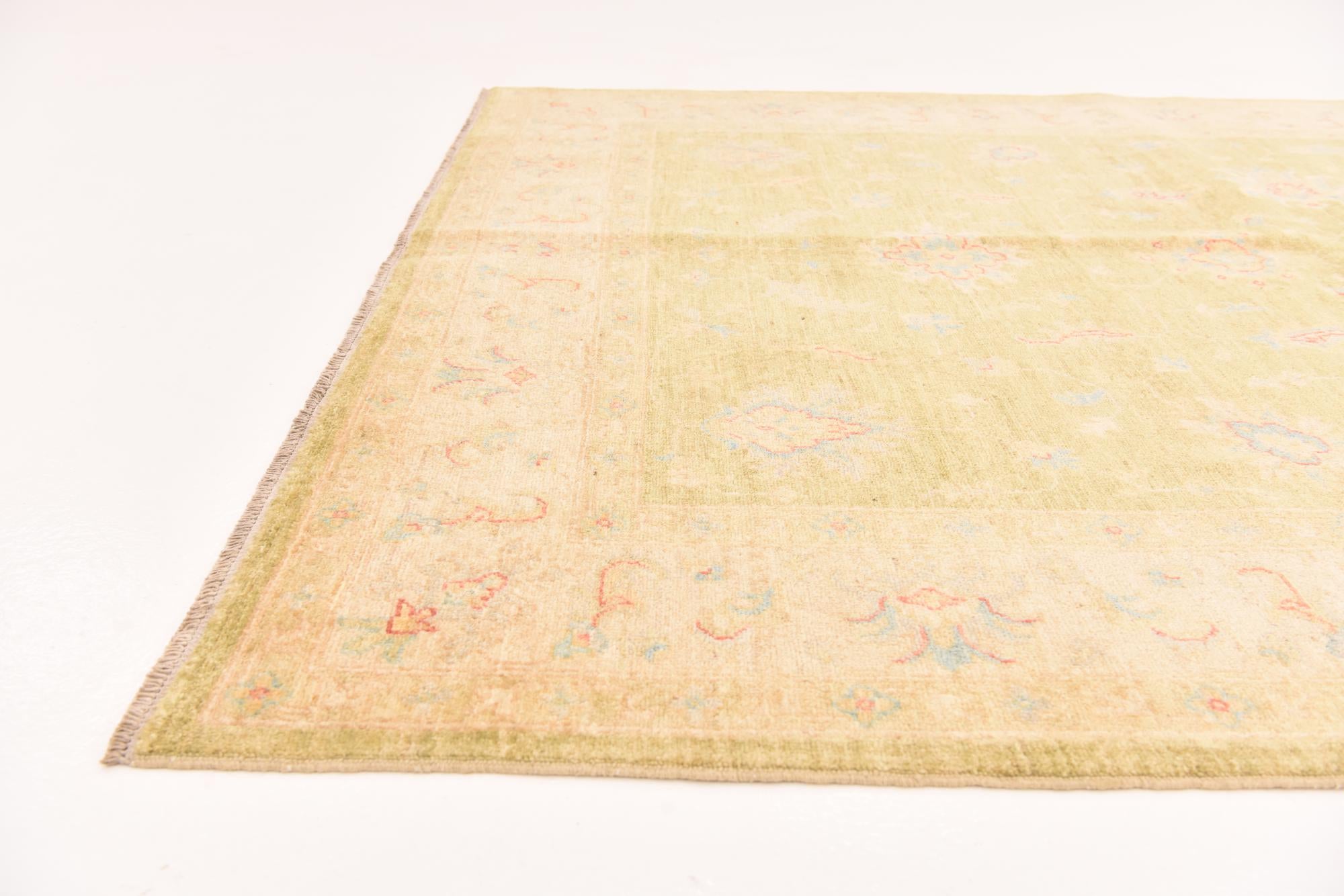 5' 9 x 8' Hand Knotted Peshawar Ziegler Rug