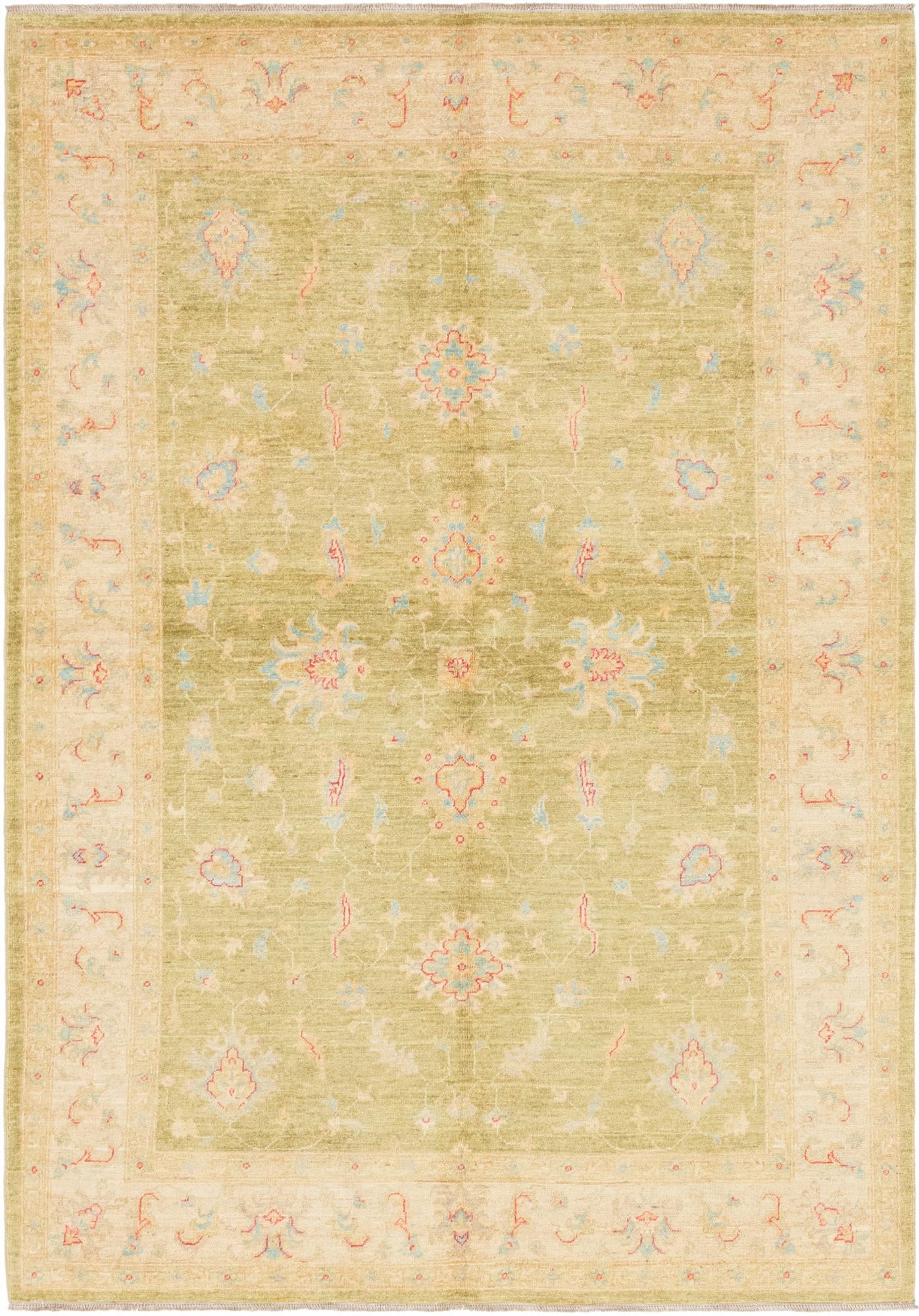 5' 9 x 8' Hand Knotted Peshawar Ziegler Rug