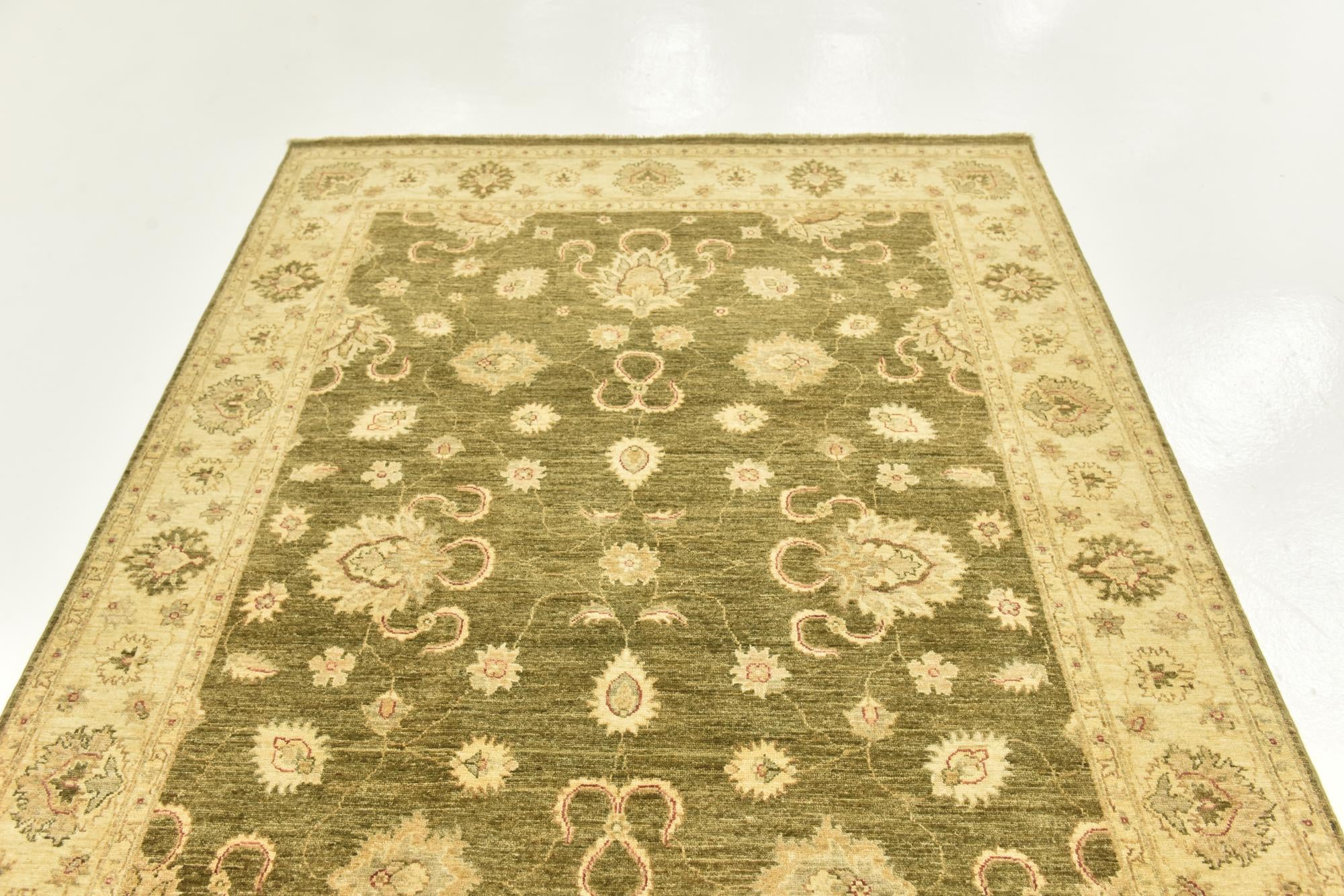 5' 8 x 8' 8 Hand Knotted Peshawar Ziegler Rug