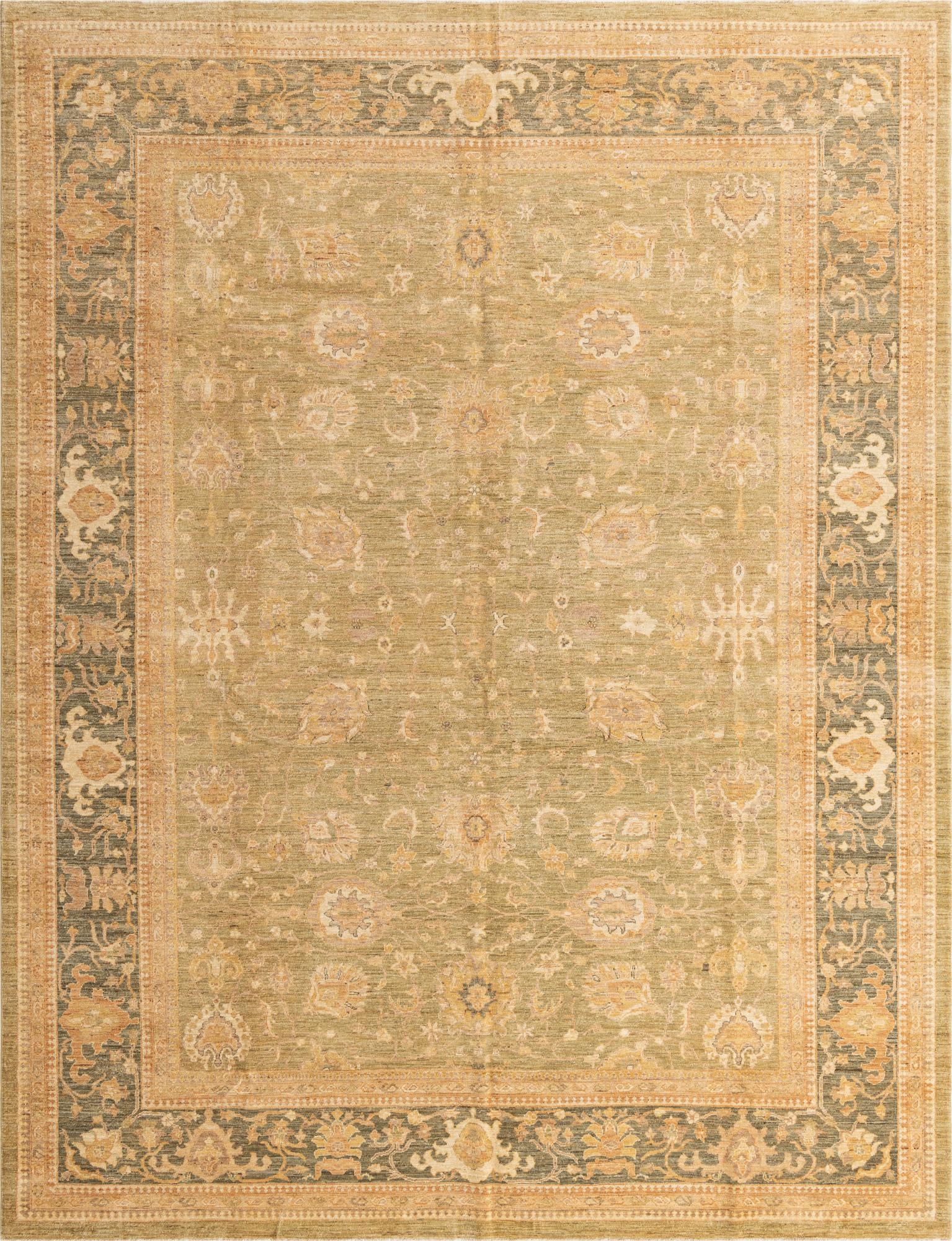 305cm x 395cm anudado a mano Peshawar Ziegler Alfombra Oriental