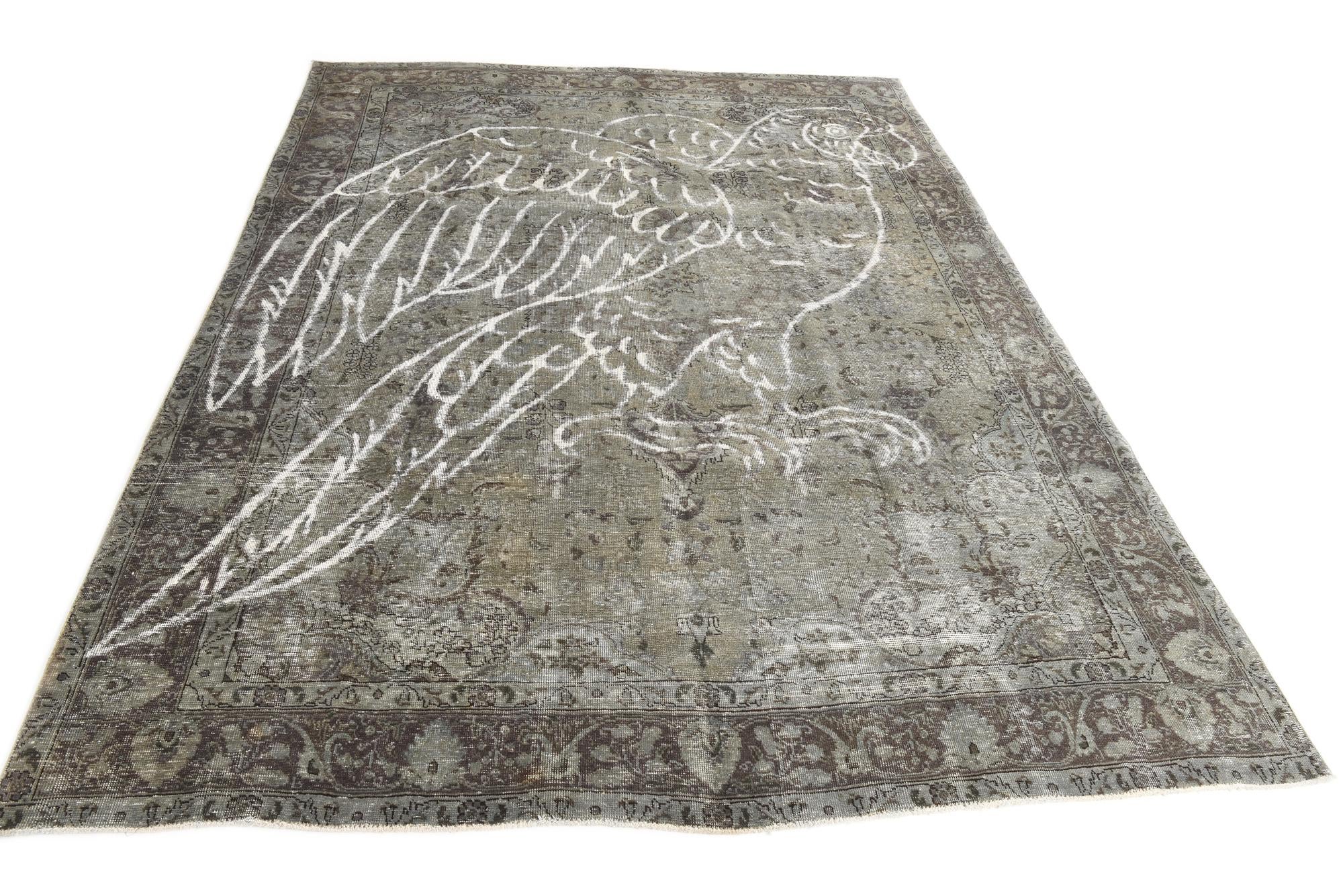 8' 1 x 11' Hand Knotted Ultra Vintage Persian Wool Rug