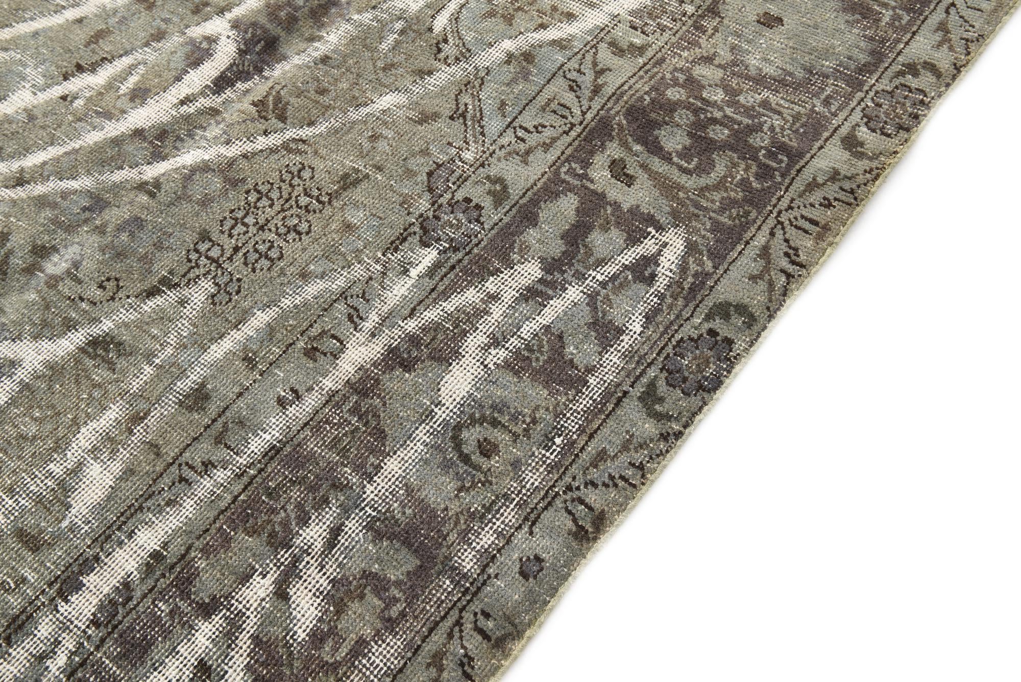 8' 1 x 11' Hand Knotted Ultra Vintage Persian Wool Rug