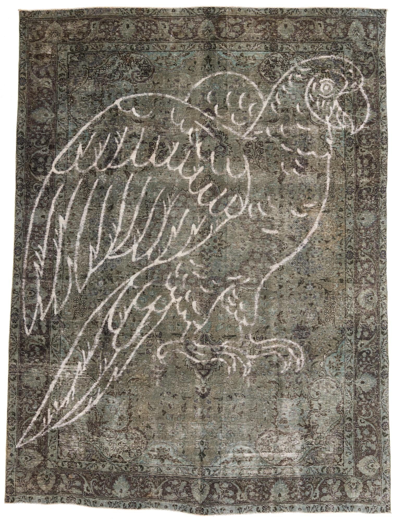 8' 1 x 11' Hand Knotted Ultra Vintage Persian Wool Rug
