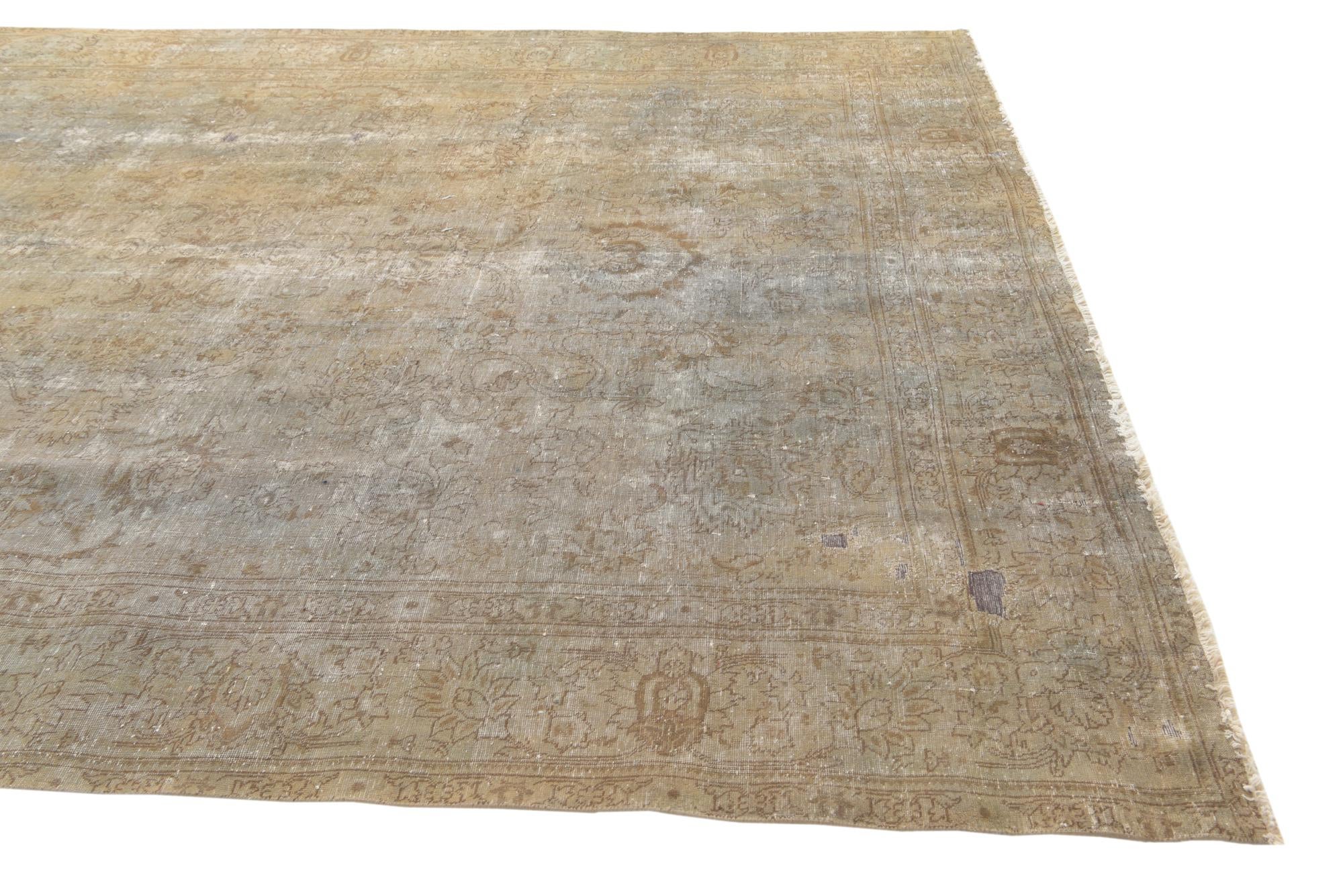 9' 3 x 12' 7 Hand Knotted Ultra Vintage Persian Wool Rug