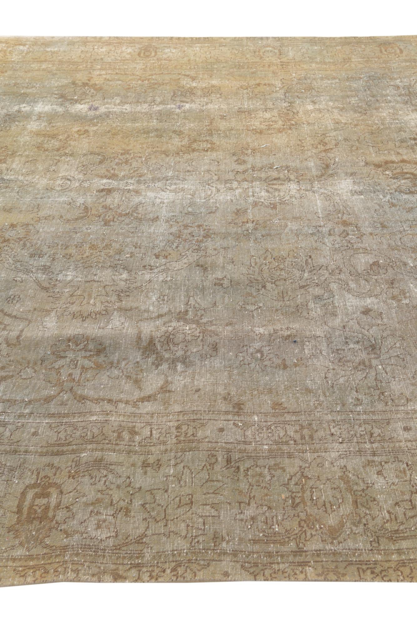 9' 3 x 12' 7 Hand Knotted Ultra Vintage Persian Wool Rug