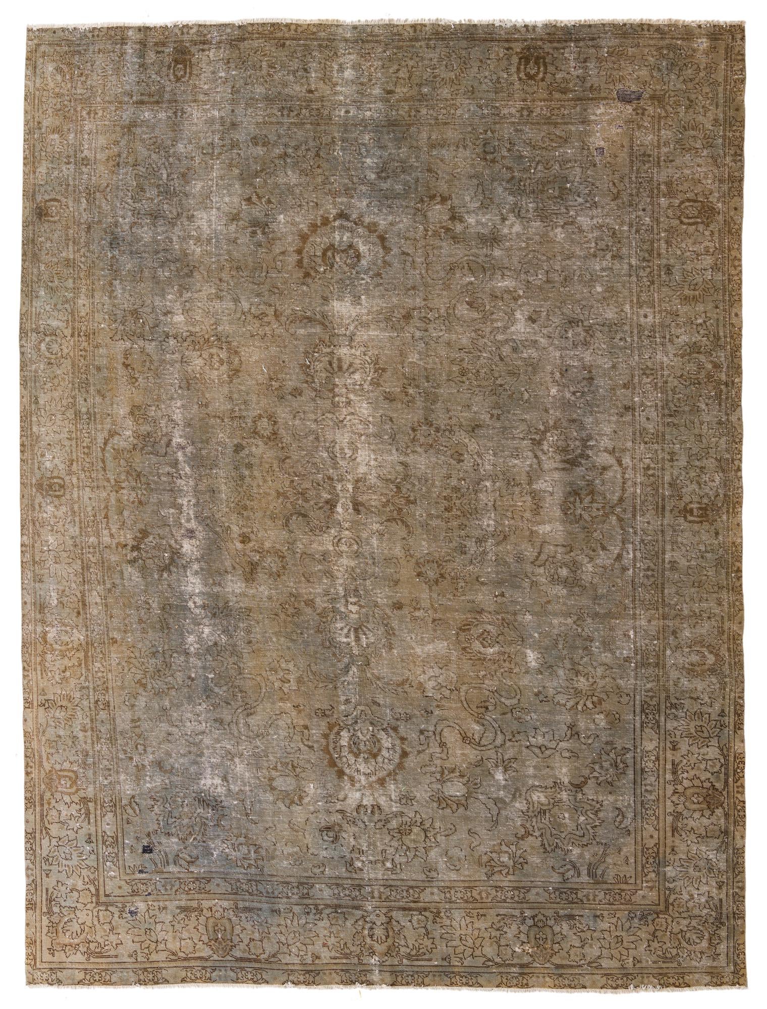 9' 3 x 12' 7 Hand Knotted Ultra Vintage Persian Wool Rug