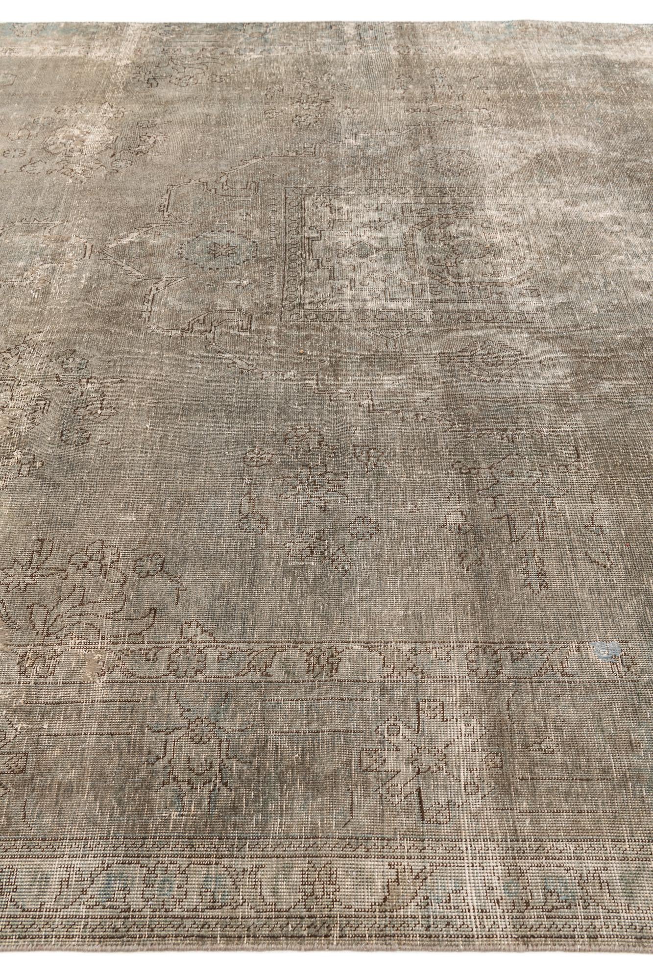 275cm x 375cm Hand Knotted Ultra Vintage Persian Wool Rug