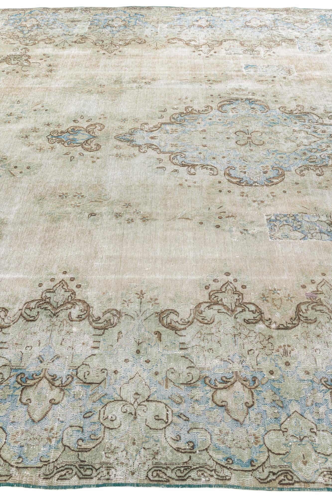 295cm x 360cm Hand Knotted Ultra Vintage Persian Wool Rug