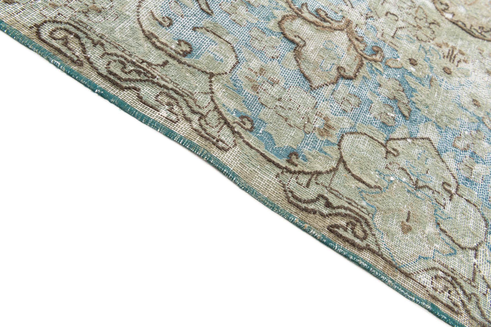 295cm x 360cm Hand Knotted Ultra Vintage Persian Wool Rug