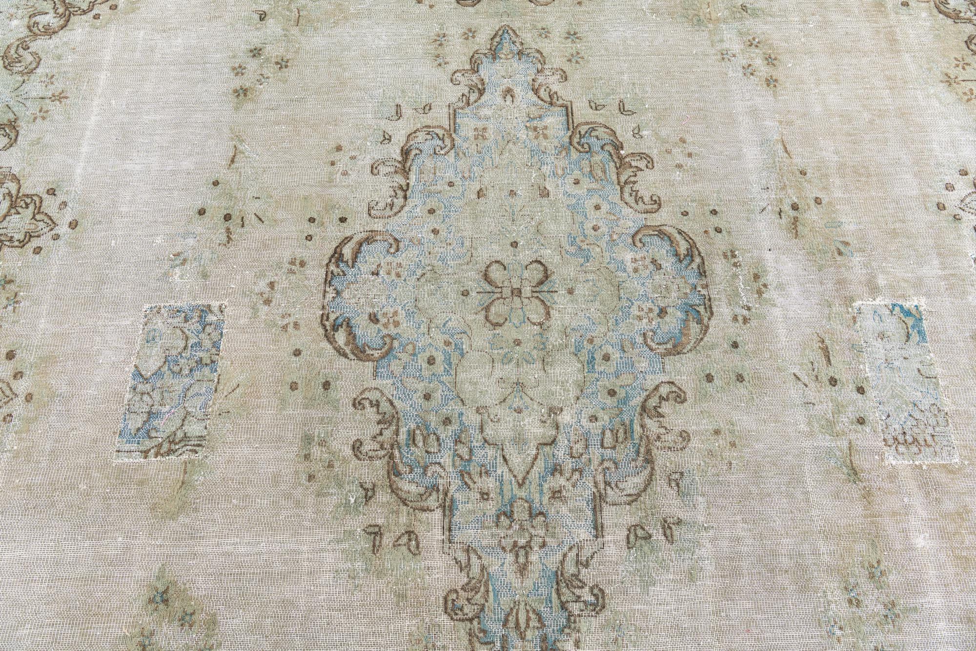 295cm x 360cm Hand Knotted Ultra Vintage Persian Wool Rug