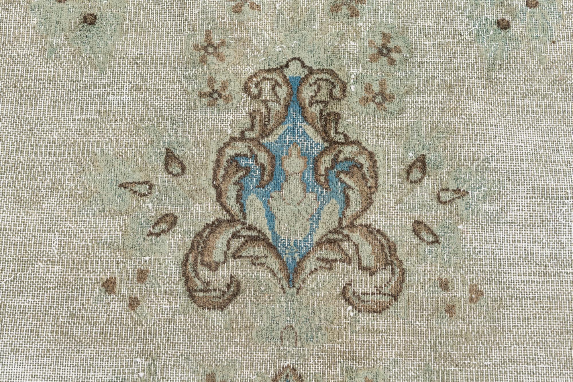 295cm x 360cm Hand Knotted Ultra Vintage Persian Wool Rug