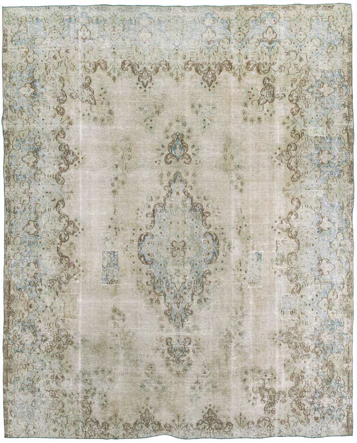 295cm x 360cm Hand Knotted Ultra Vintage Persian Wool Rug