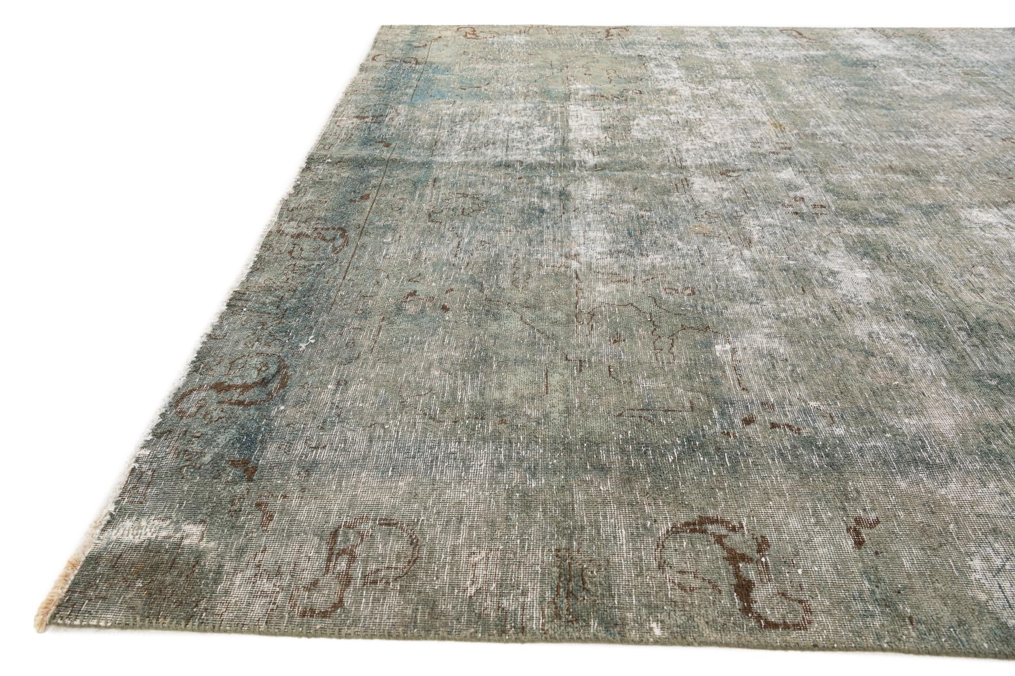 7' 3 x 10' 5 Hand Knotted Ultra Vintage Persian Wool Rug