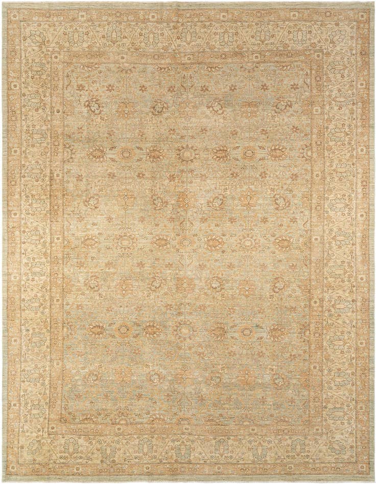 Detail image of 9' x 12' 4 Hand Knotted Ziegler Rug