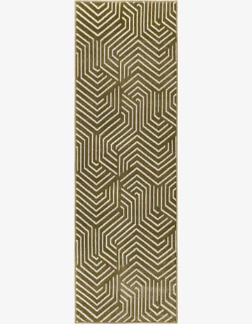 Olive Green Aakaar Runner Rug