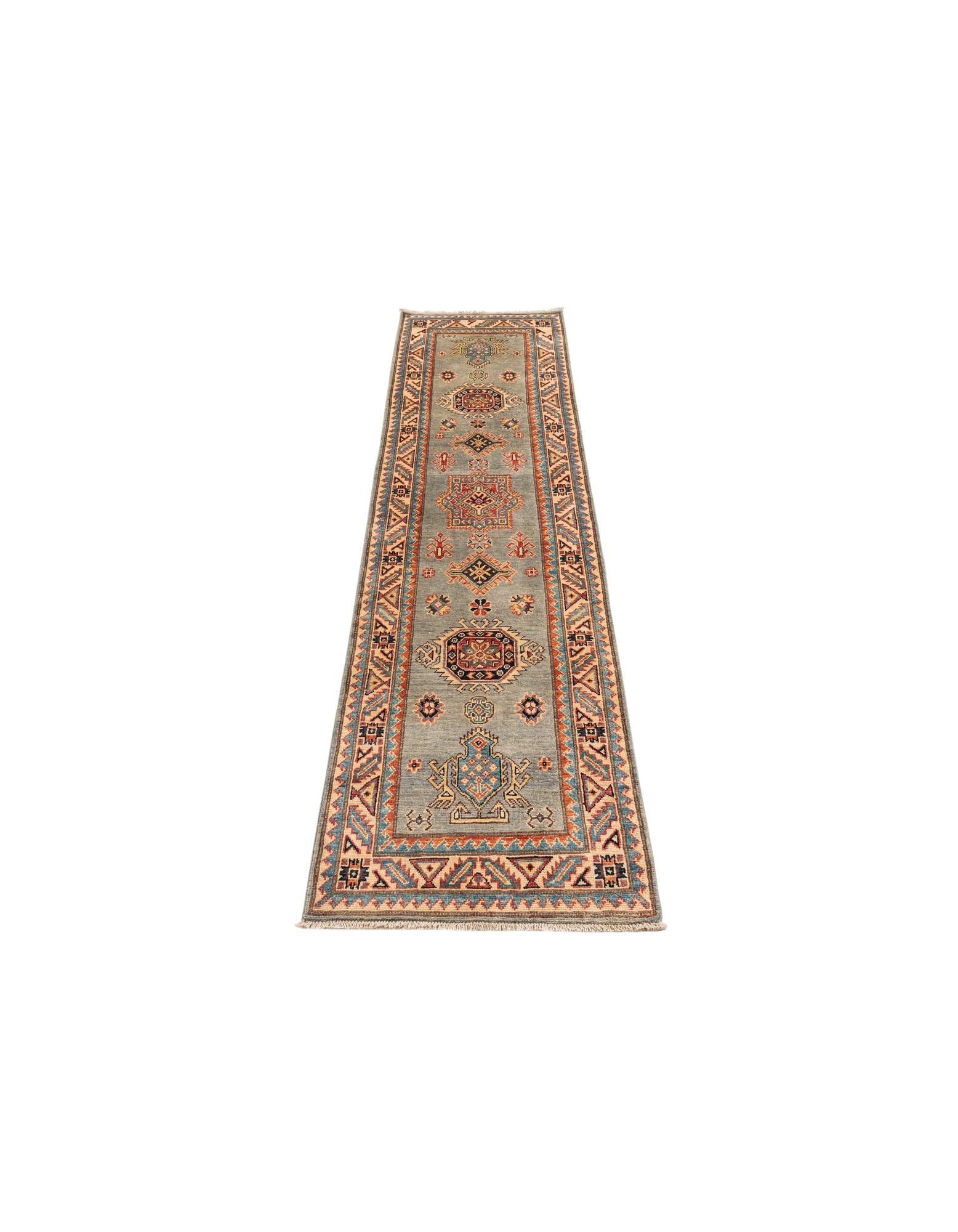 80cm x 290cm anudado a mano Kazak Alfombra Pasillera