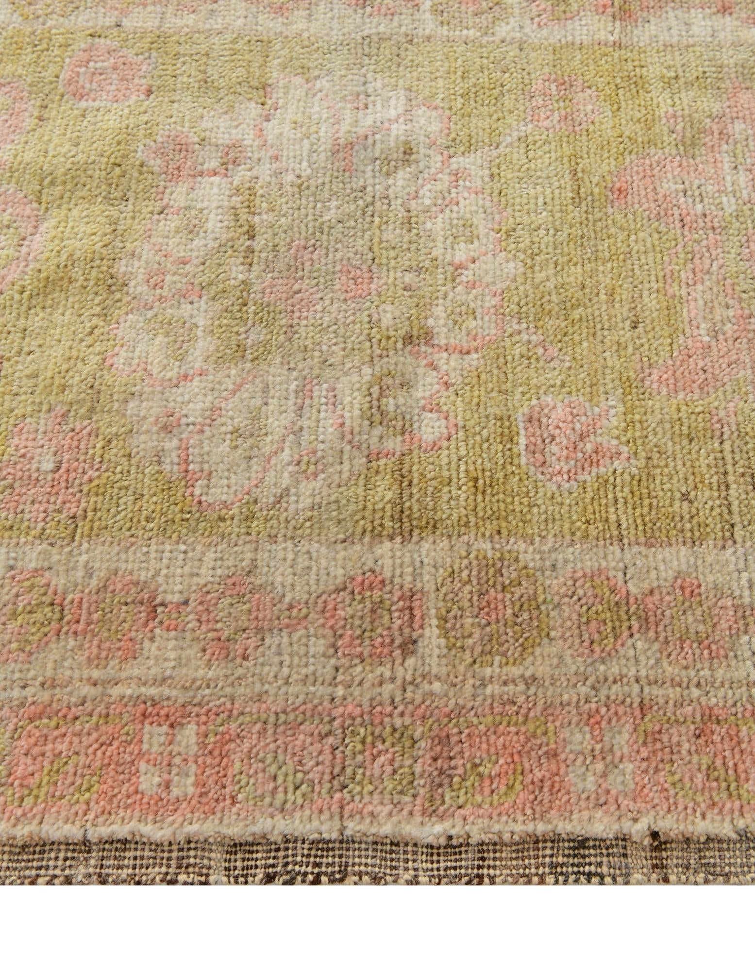 2' 9 x 10' 3 Hand Knotted Oushak Wool Runner Rug