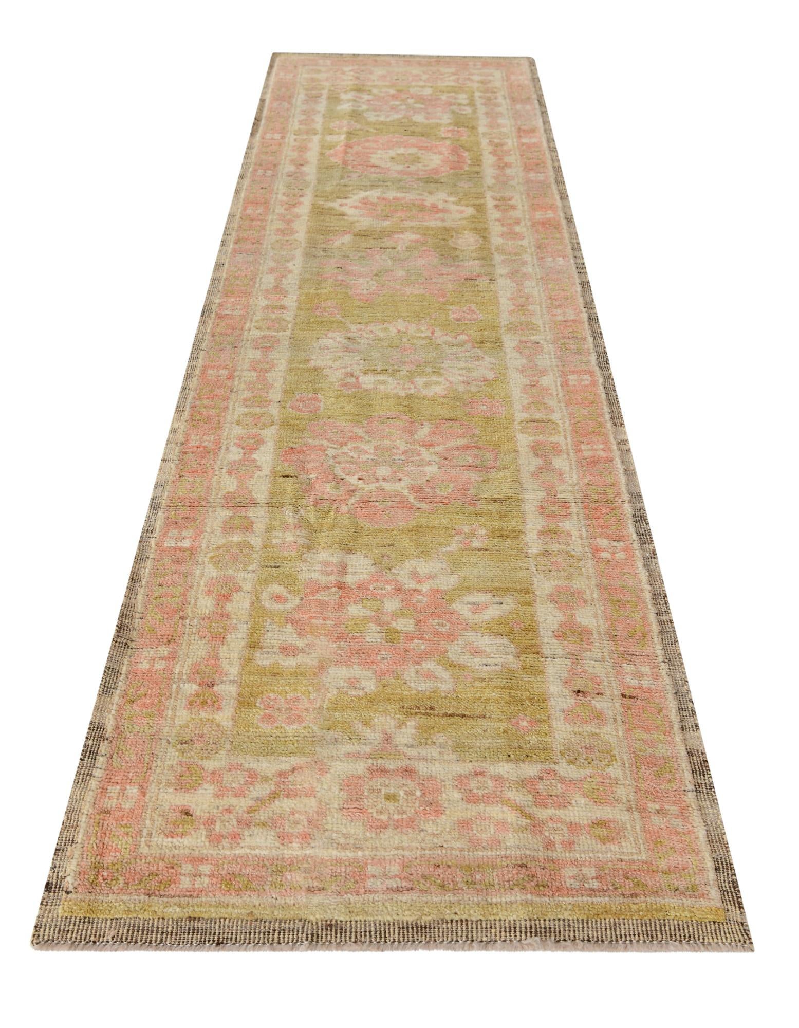 2' 9 x 10' 3 Hand Knotted Oushak Wool Runner Rug