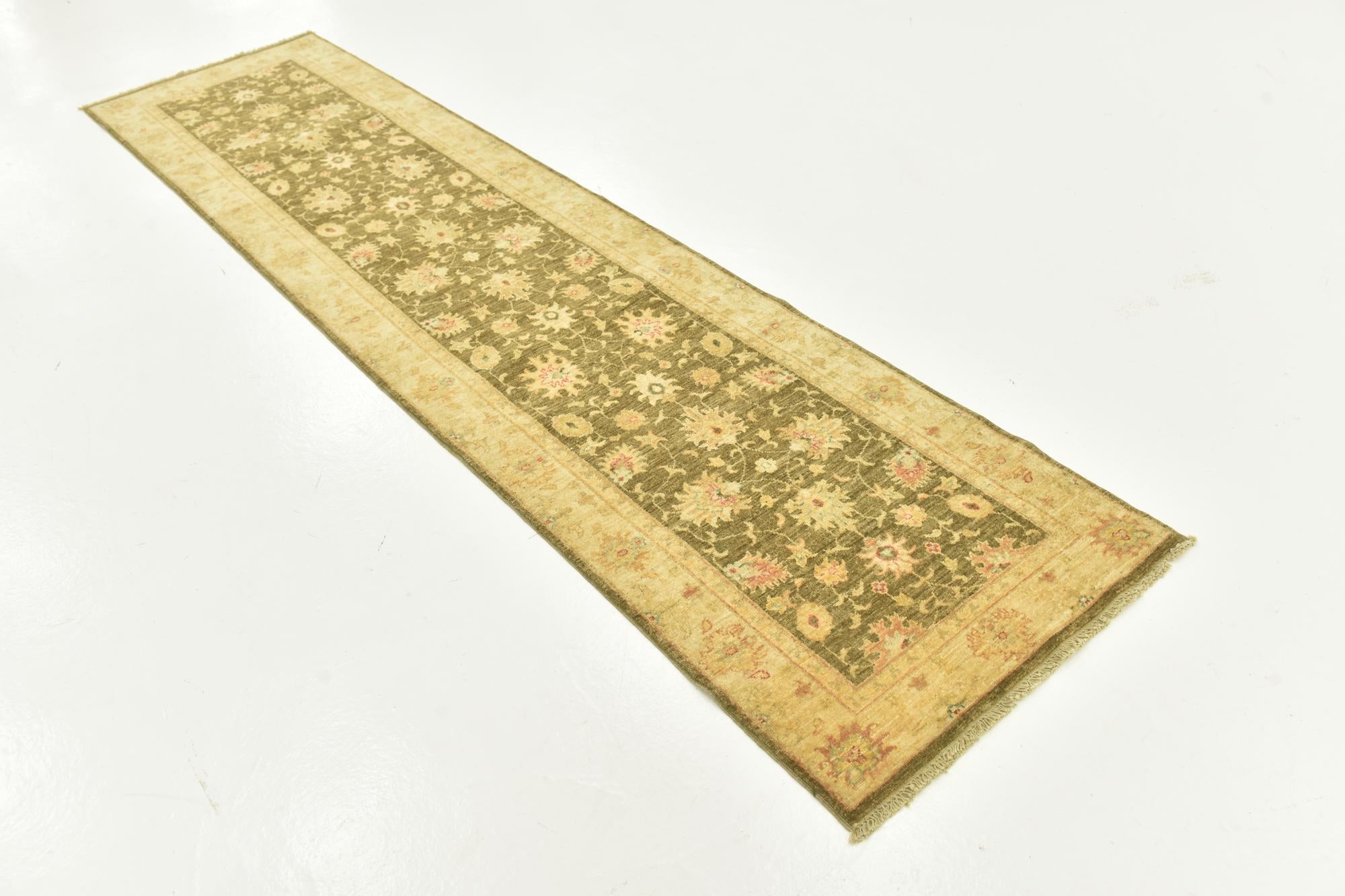 2' 5 x 10' 1 Hand Knotted Peshawar Ziegler Runner Rug