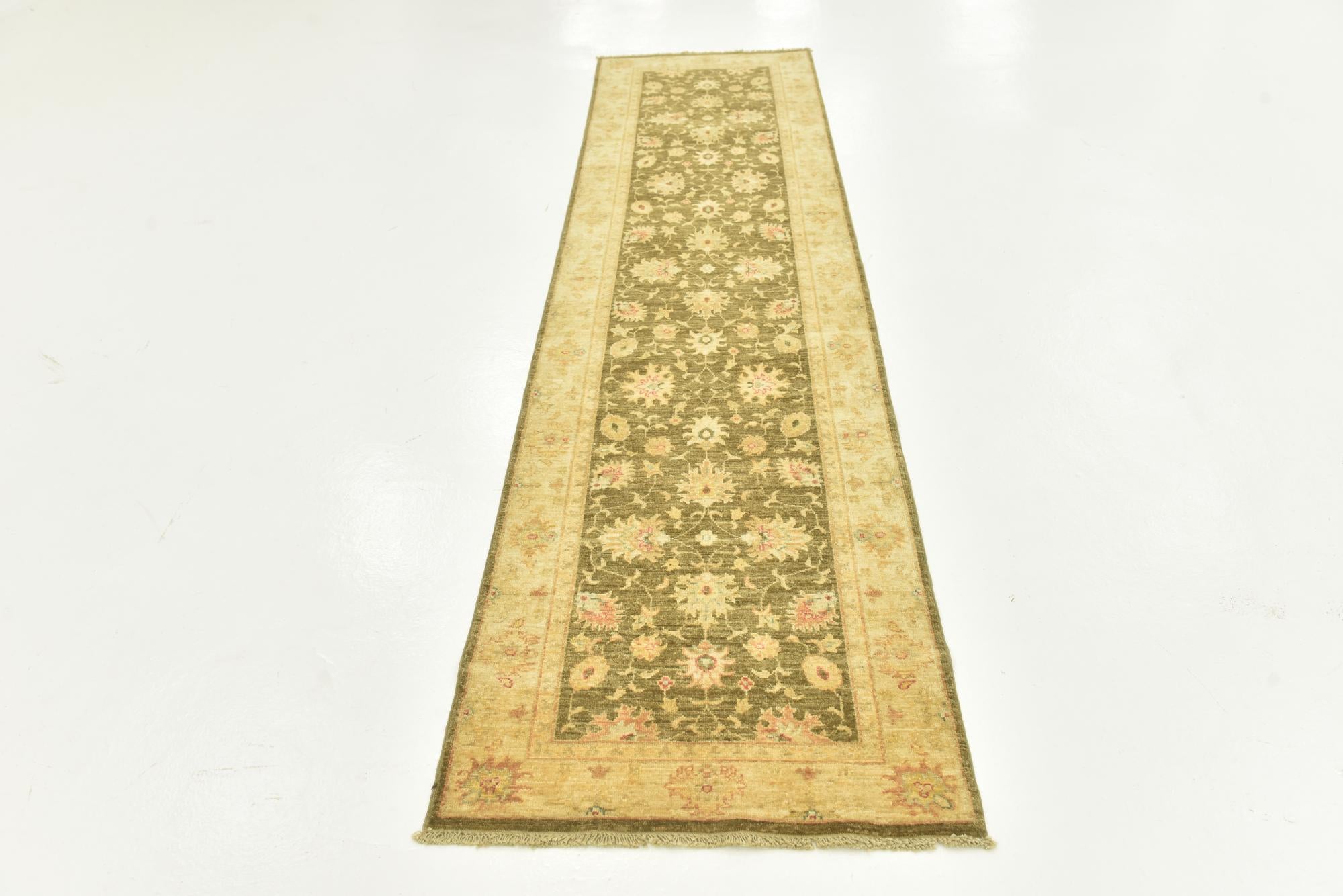 2' 5 x 10' 1 Hand Knotted Peshawar Ziegler Runner Rug