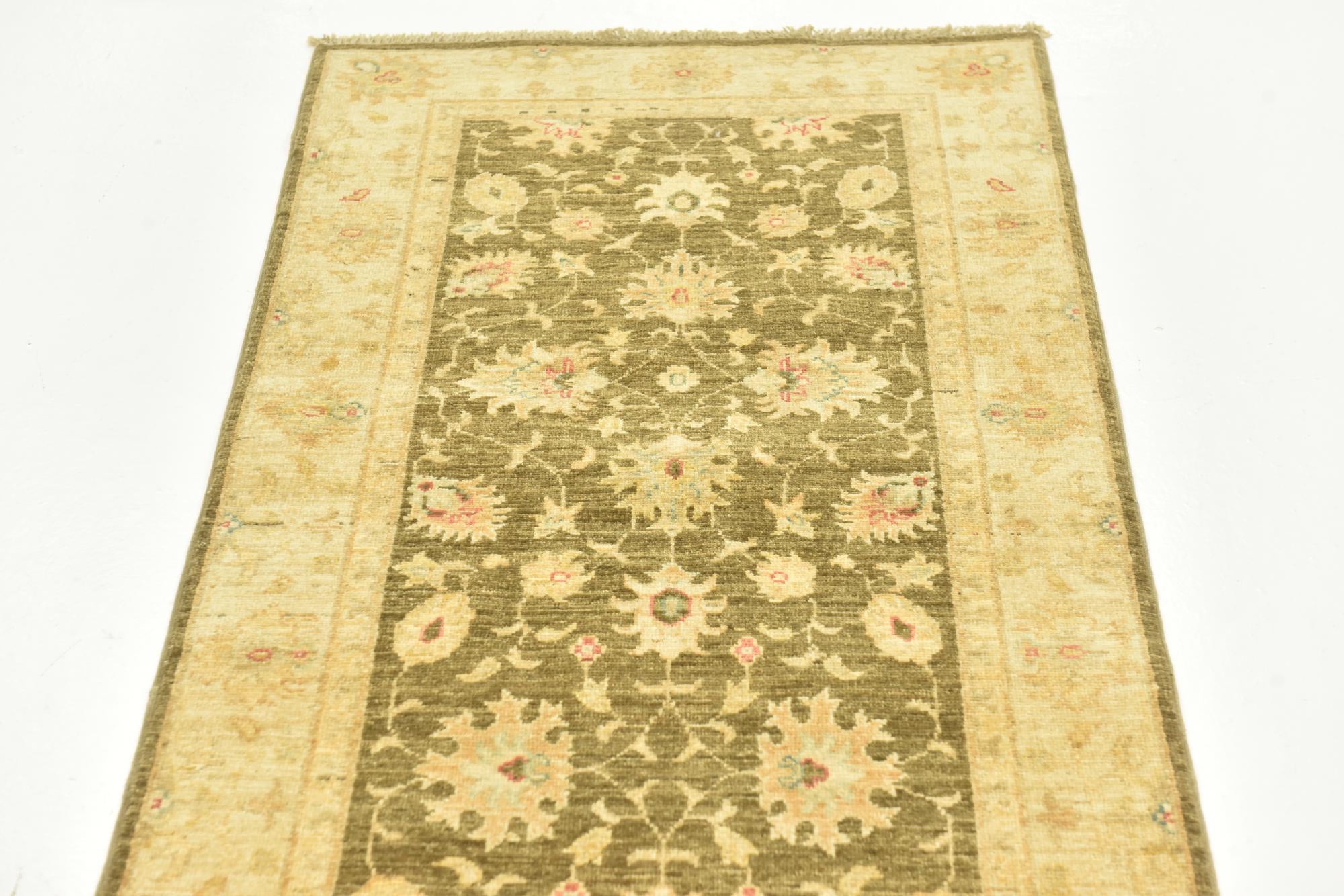 2' 5 x 10' 1 Hand Knotted Peshawar Ziegler Runner Rug