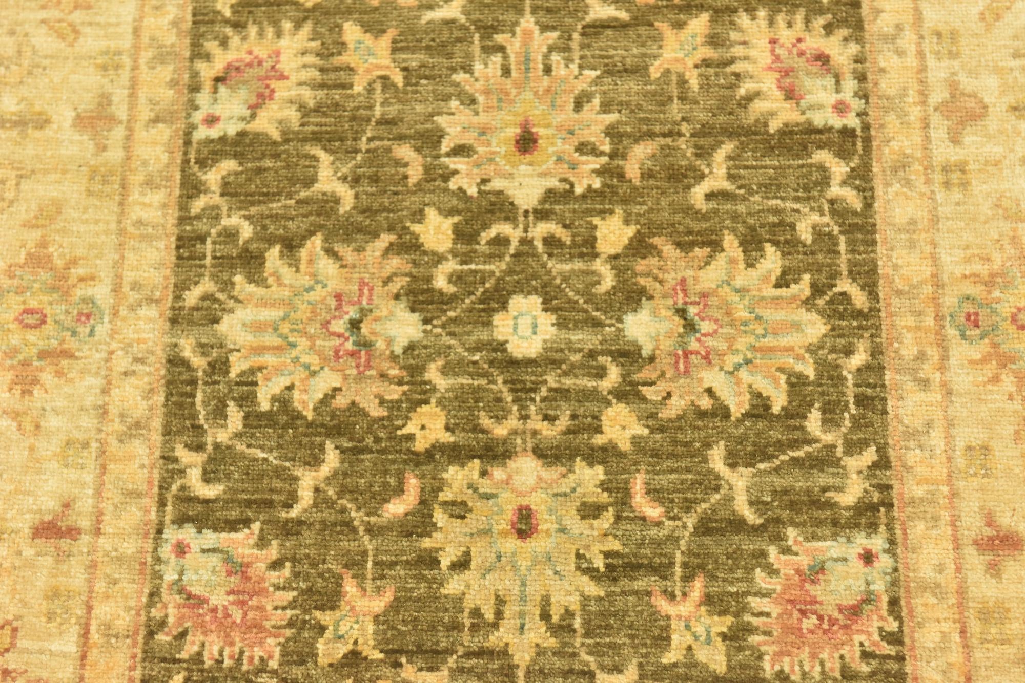 2' 5 x 10' 1 Hand Knotted Peshawar Ziegler Runner Rug