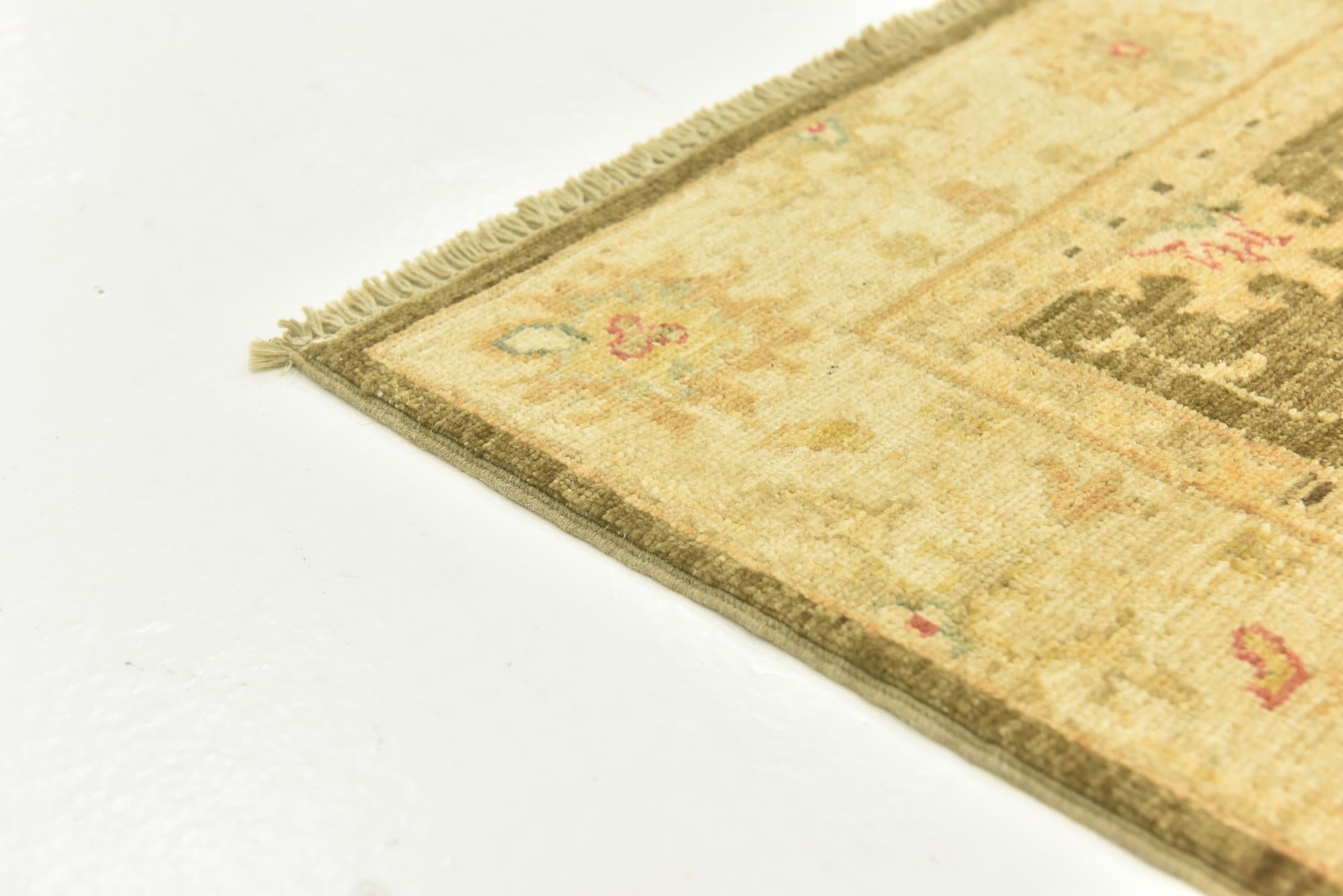 2' 5 x 10' 1 Hand Knotted Peshawar Ziegler Runner Rug