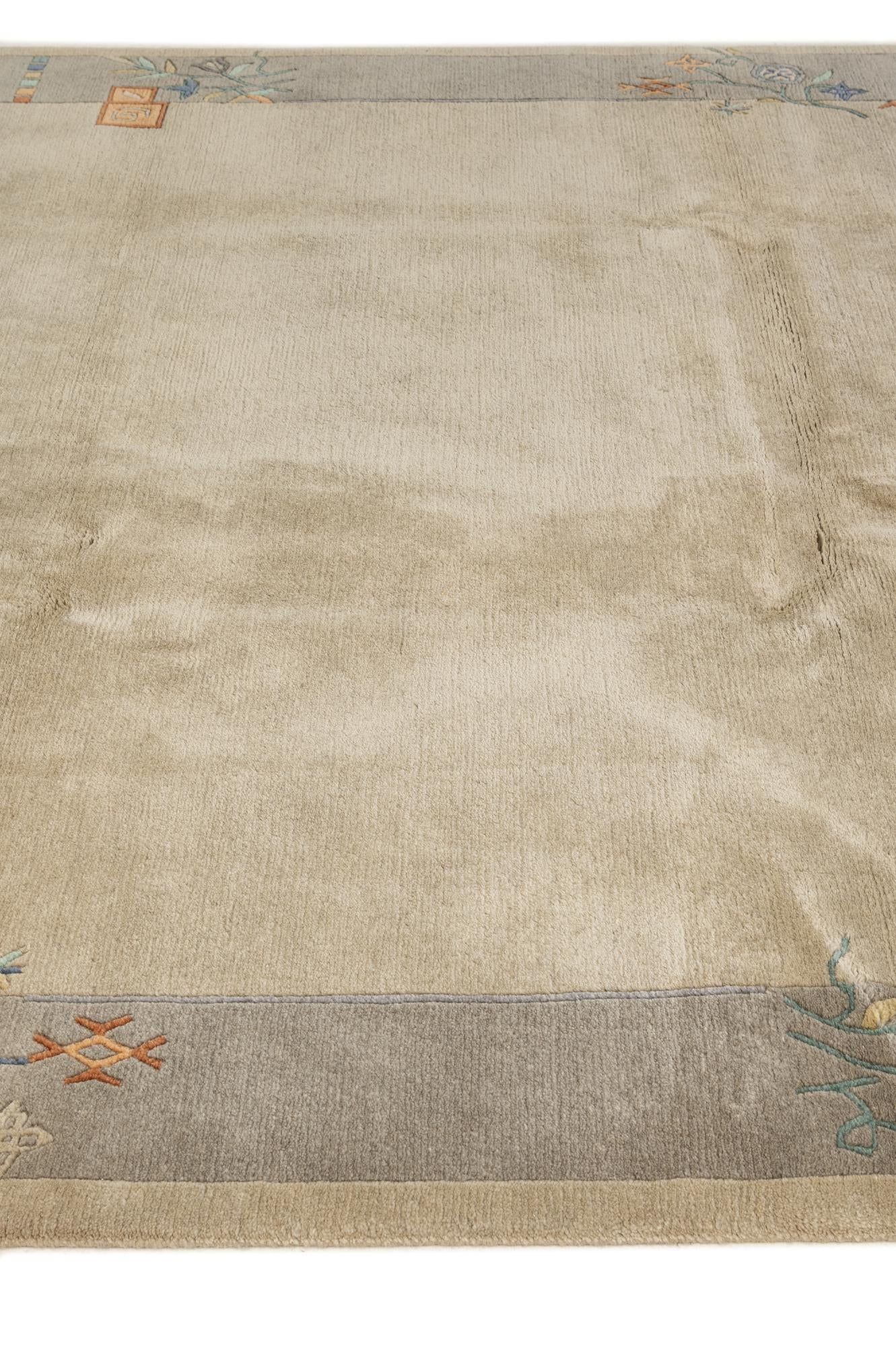 6' 8 x 6' 11 Hand Knotted Nepal Wool Square Rug