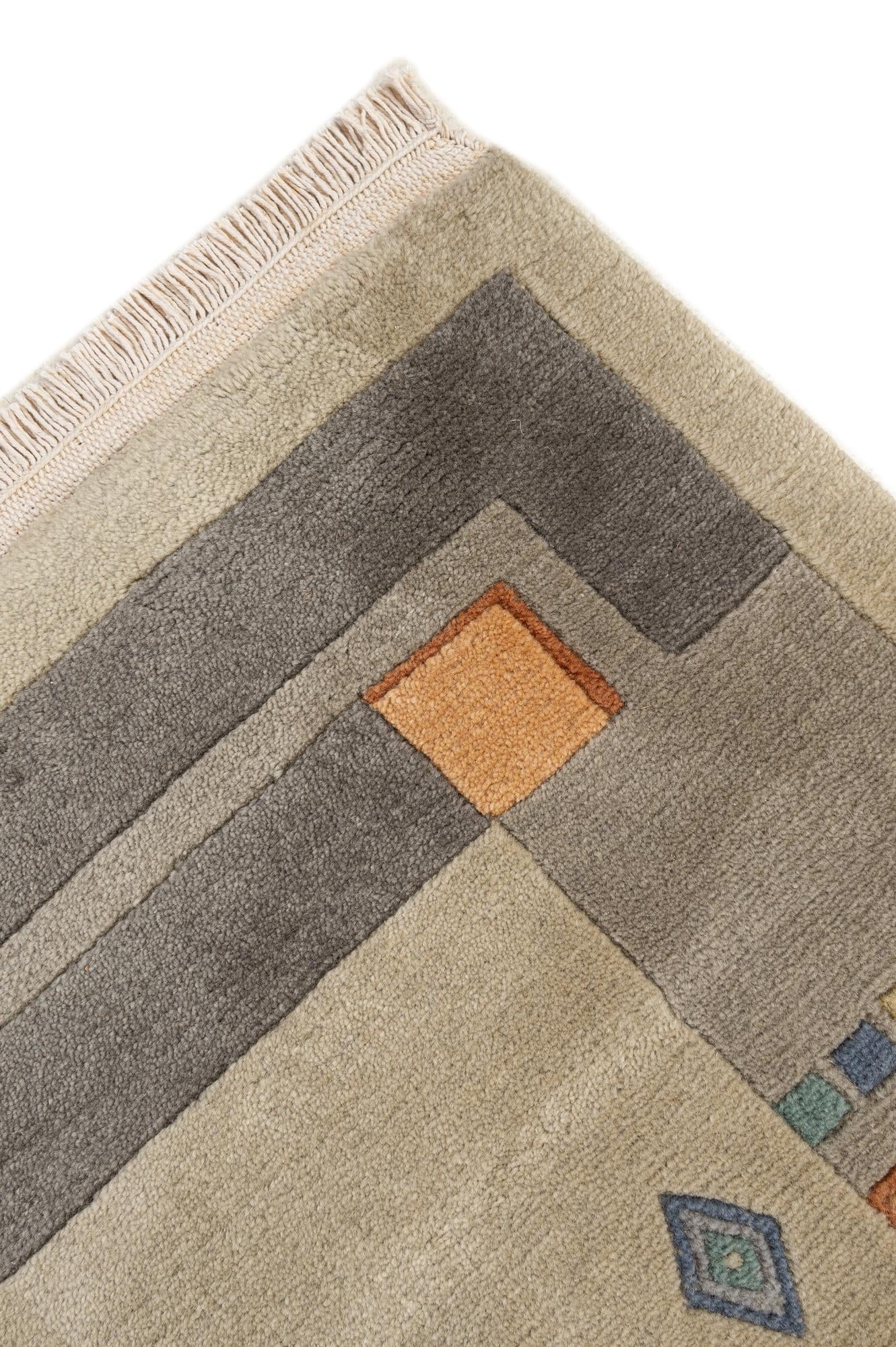 6' 8 x 6' 11 Hand Knotted Nepal Wool Square Rug