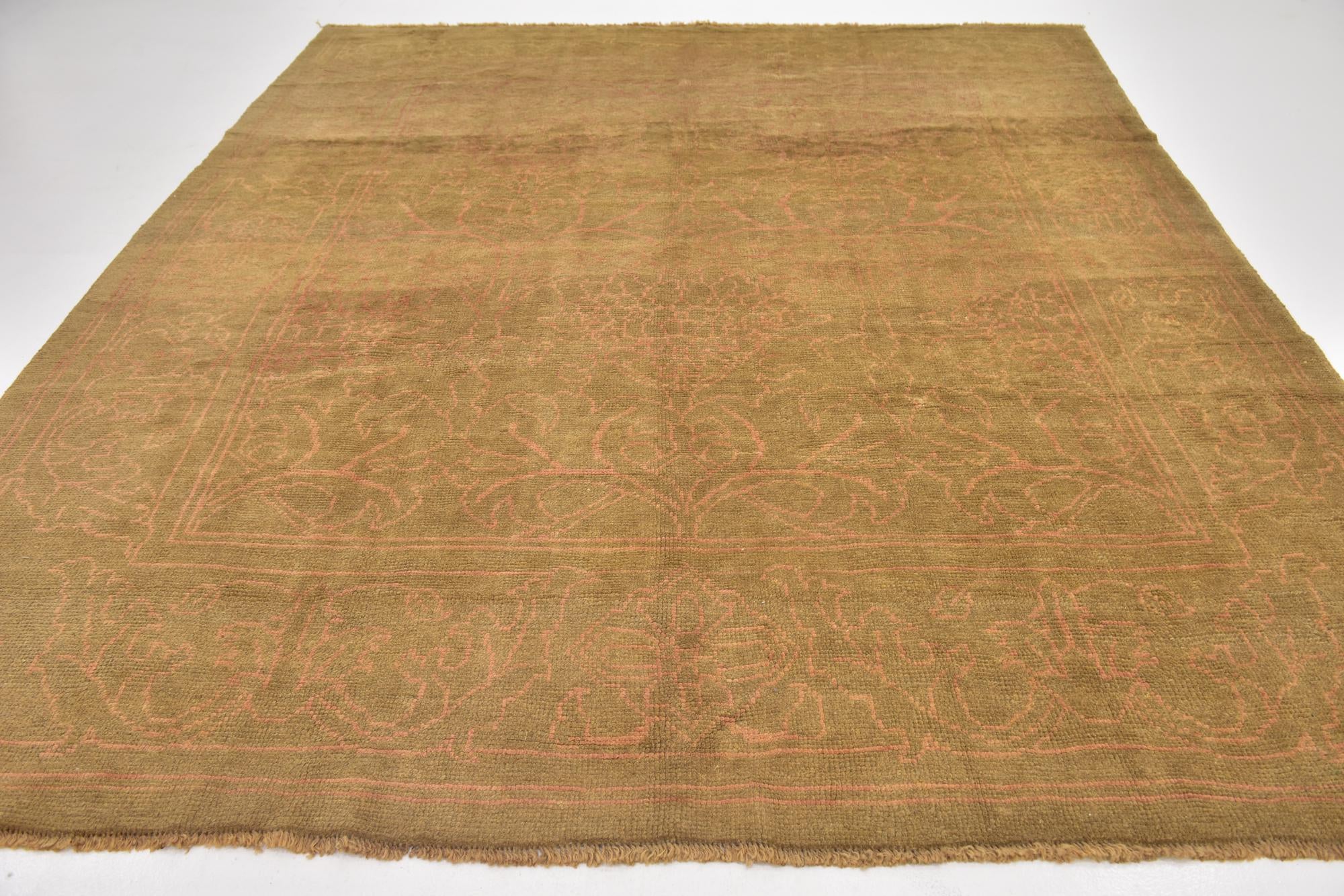 9' 2 x 10' 5 Hand Knotted Oushak Wool Square Rug
