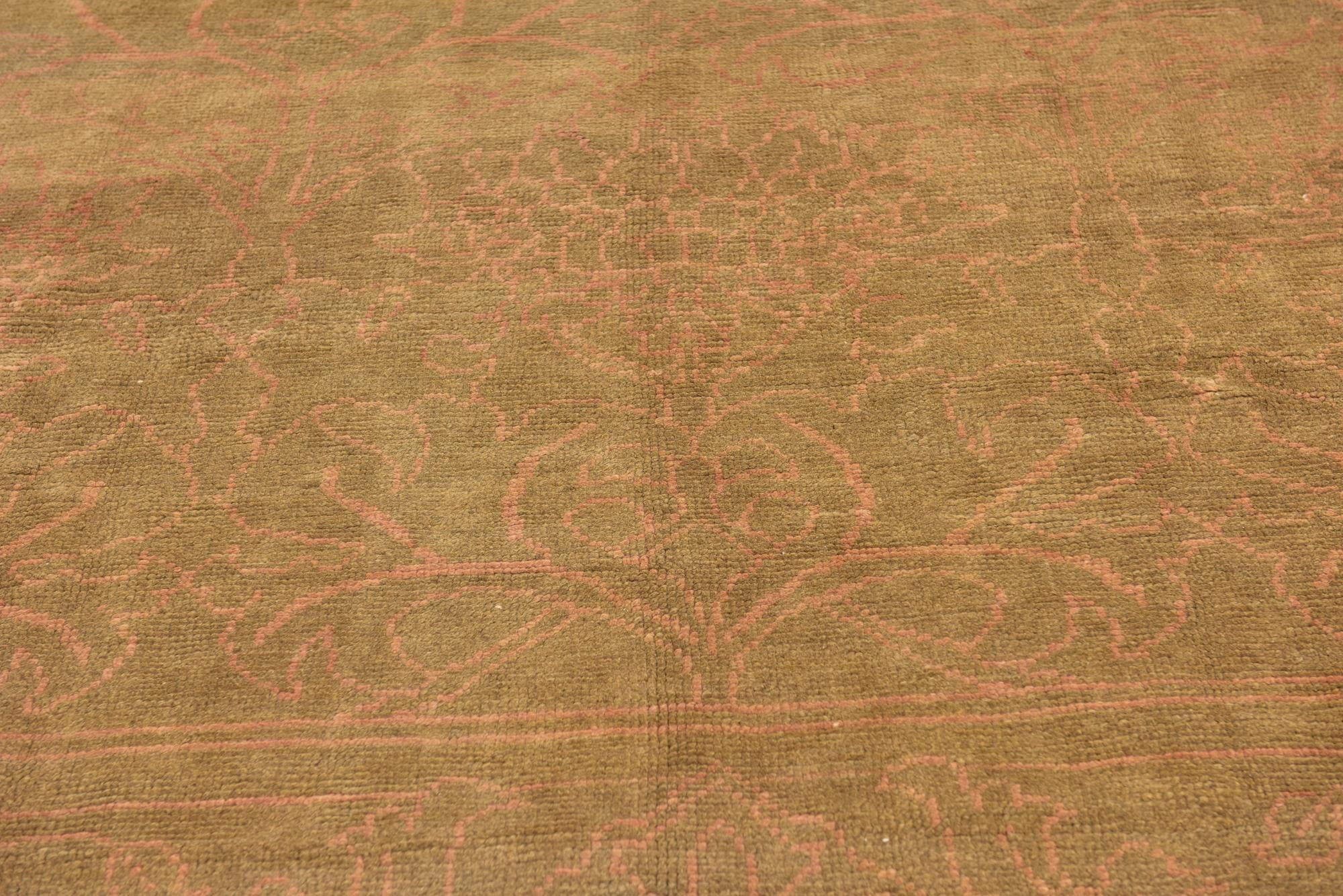 9' 2 x 10' 5 Hand Knotted Oushak Wool Square Rug