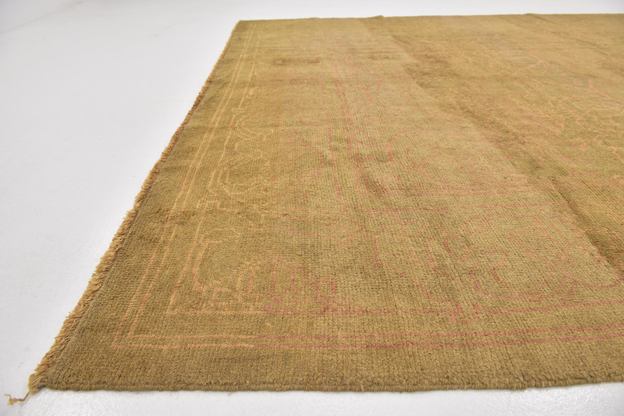 9' 2 x 10' 5 Hand Knotted Oushak Wool Square Rug