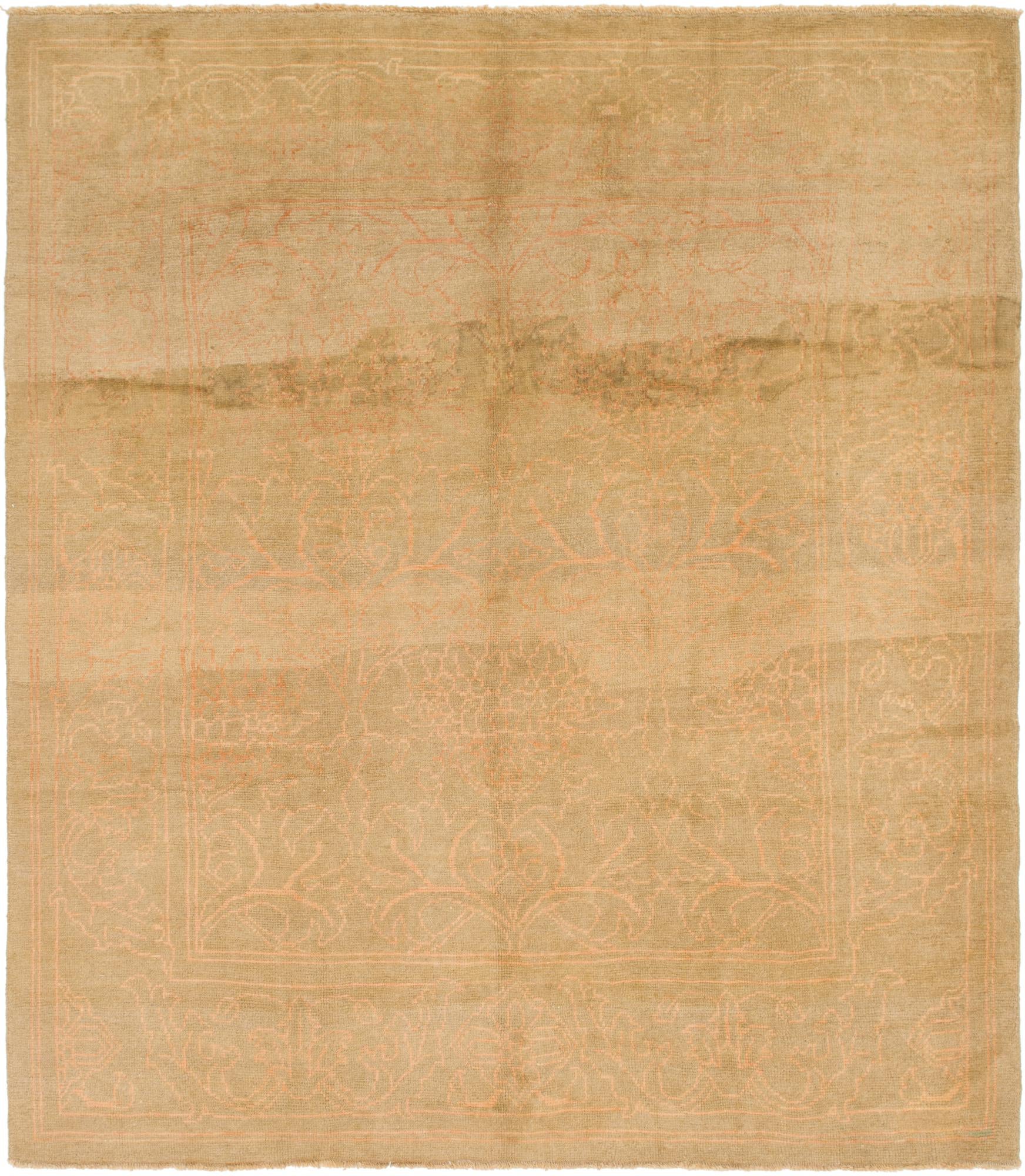 9' 2 x 10' 5 Hand Knotted Oushak Wool Square Rug