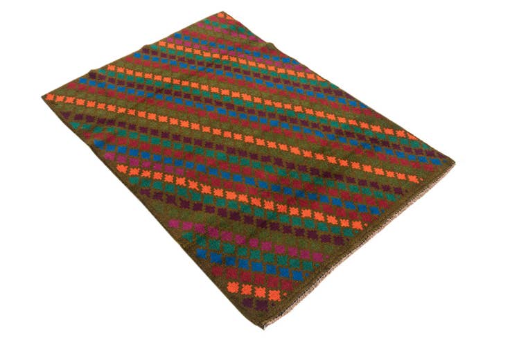 Detail image of 3' x 4' 3 Hand Knotted Balouch Wool Rug