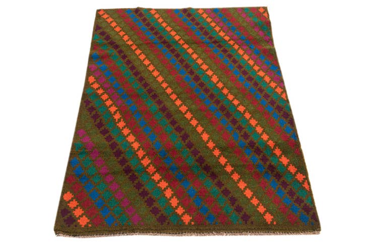 Detail image of 3' x 4' 3 Hand Knotted Balouch Wool Rug