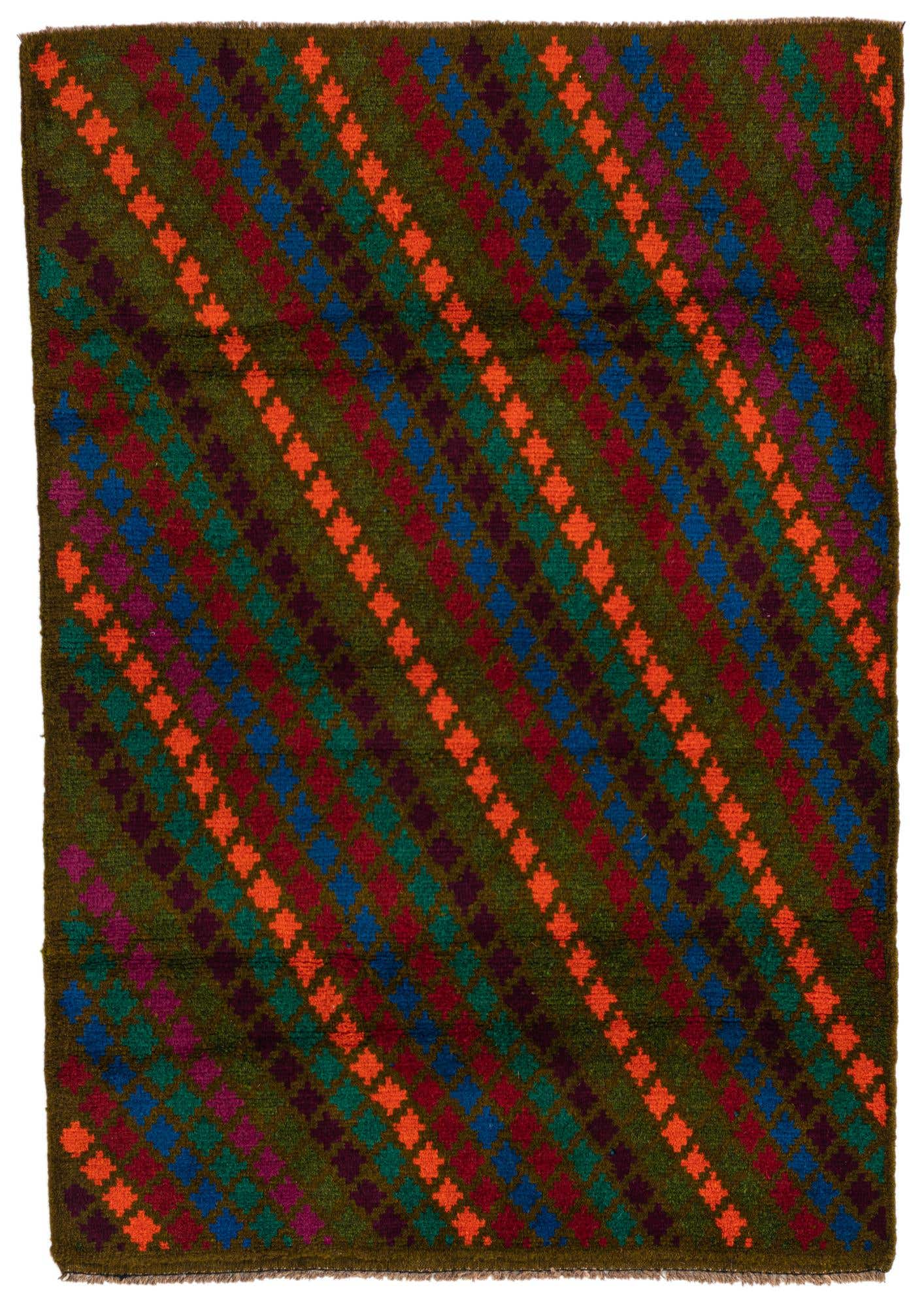 3' x 4' 3 Hand Knotted Balouch Wool Rug