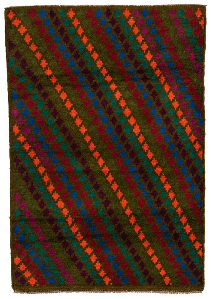 3' x 4' 3 Hand Knotted Balouch Wool Rug