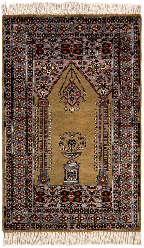 Detail image of 2' 9 x 4' 3 Hand Knotted Bokhara Oriental Wool Rug