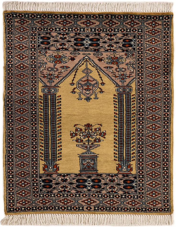 Detail image of 2' 8 x 4' 8 Hand Knotted Bokhara Oriental Wool Rug