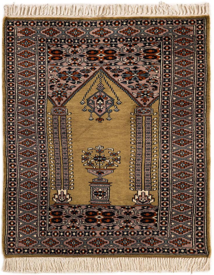 Detail image of 2' 8 x 4' 4 Hand Knotted Bokhara Oriental Wool Rug