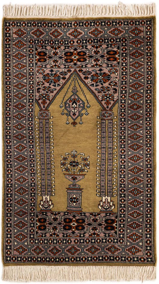 Detail image of 2' 8 x 4' 4 Hand Knotted Bokhara Oriental Wool Rug