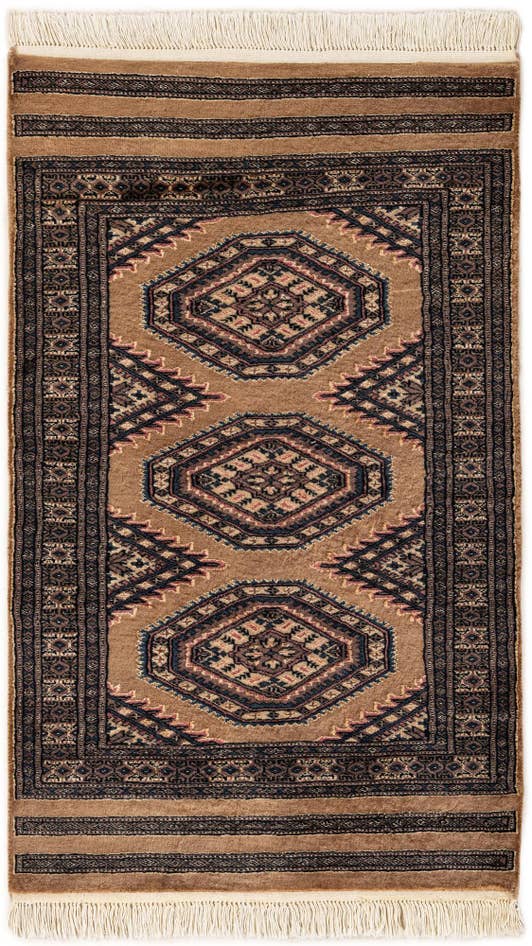 Detail image of 2' 6 x 4' 2 Hand Knotted Bokhara Rug