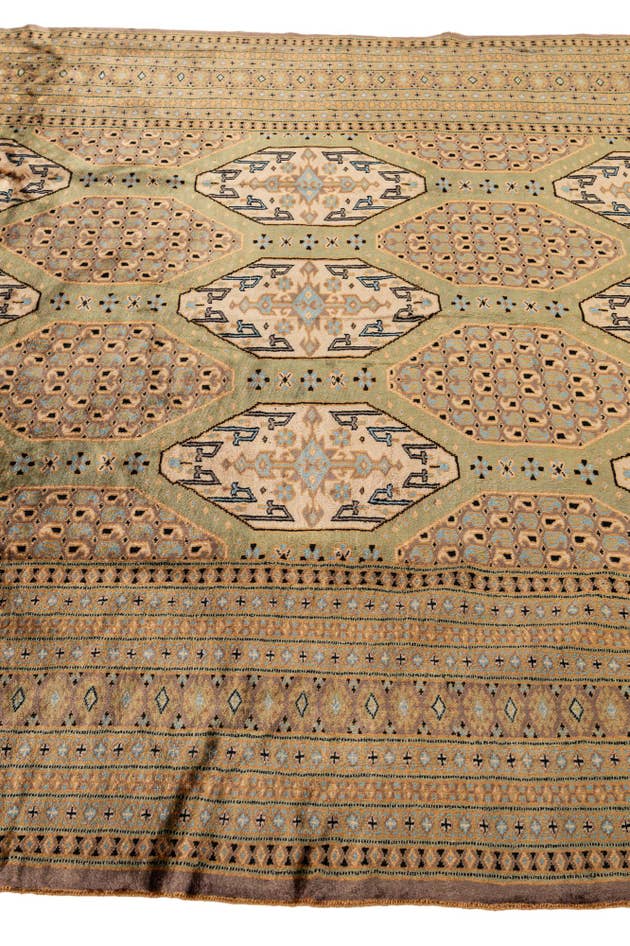Detail image of 6' 1 x 9' Hand Knotted Bokhara Oriental Wool Rug