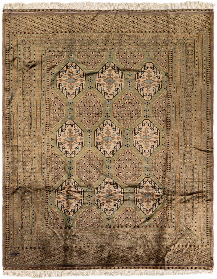 Detail image of 6' 1 x 9' Hand Knotted Bokhara Oriental Wool Rug