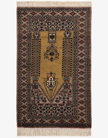 2' 7 x 4' 4 Hand Knotted Bokhara Oriental Wool Rug