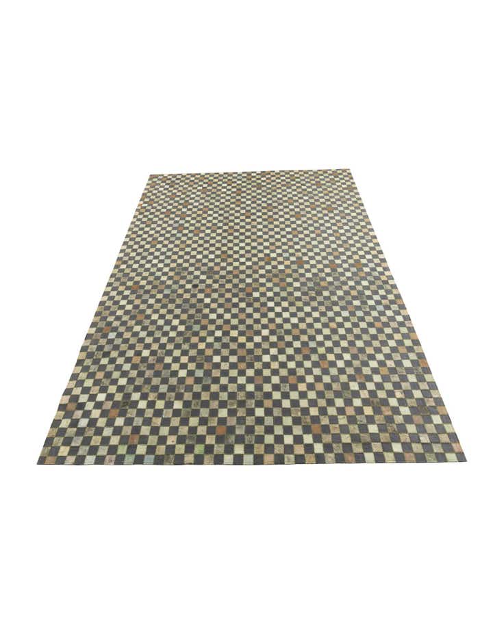 5' 3 x 7' 5 Cowhide Leather Rug
