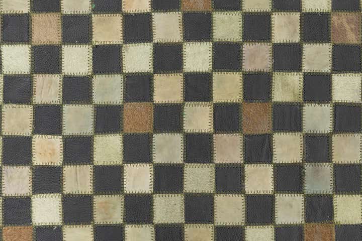 5' 3 x 7' 5 Cowhide Leather Rug