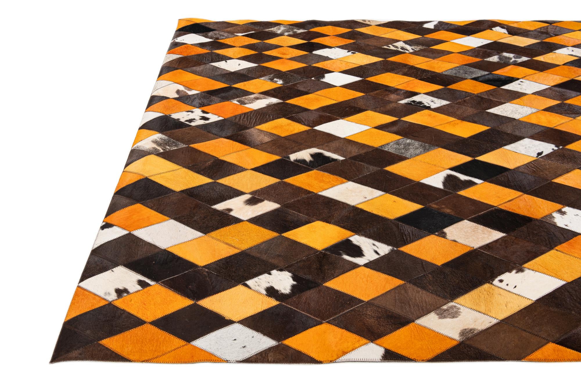 5' x 7' 11 Cowhide Stocks Rug