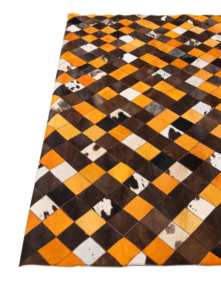 Detail image of 5' x 7' 11 Cowhide Stocks Rug
